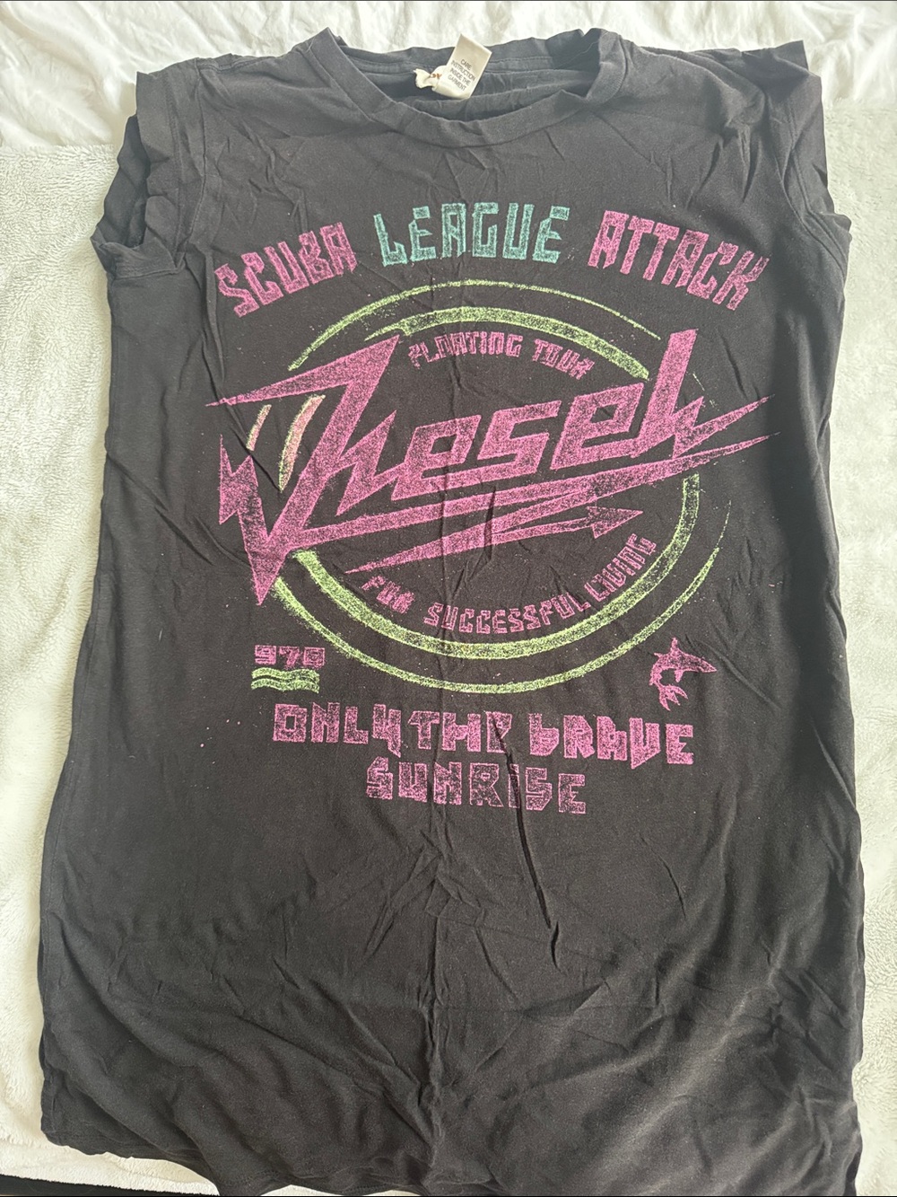 Diesel Black Tee with Gold Logo